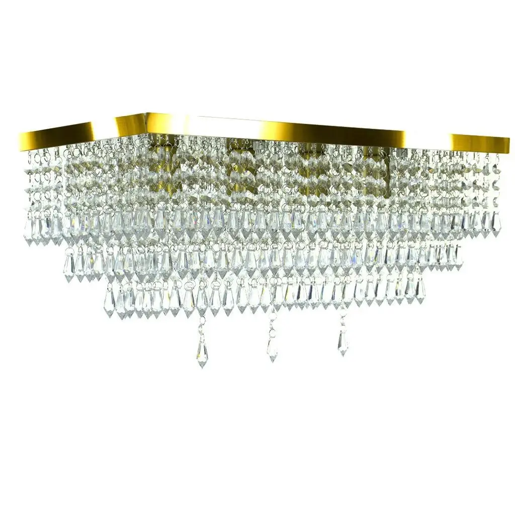 Lustre de Cristal Golden Cascade Casa Lumi